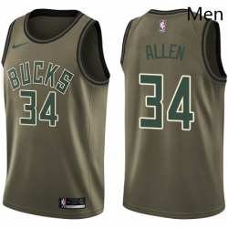 Mens Nike Milwaukee Bucks 34 Ray Allen Swingman Green Salute to Service NBA Jersey