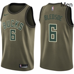 Mens Nike Milwaukee Bucks 6 Eric Bledsoe Swingman Green Salute to Service NBA Jersey 