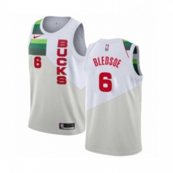Mens Nike Milwaukee Bucks 6 Eric Bledsoe White Swingman Jersey Earned Edition 