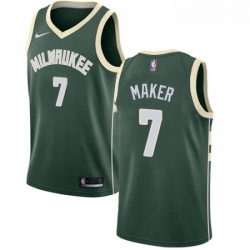 Mens Nike Milwaukee Bucks 7 Thon Maker Swingman Green Road NBA Jersey Icon Edition 