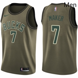 Mens Nike Milwaukee Bucks 7 Thon Maker Swingman Green Salute to Service NBA Jersey 