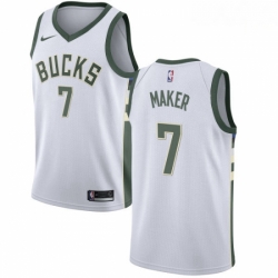 Mens Nike Milwaukee Bucks 7 Thon Maker Swingman White Home NBA Jersey Association Edition 