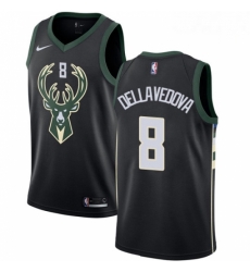 Mens Nike Milwaukee Bucks 8 Matthew Dellavedova Swingman Black Alternate NBA Jersey Statement Edition 