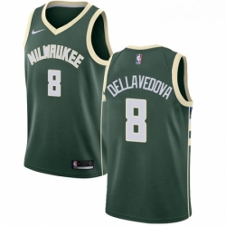 Mens Nike Milwaukee Bucks 8 Matthew Dellavedova Swingman Green Road NBA Jersey Icon Edition 