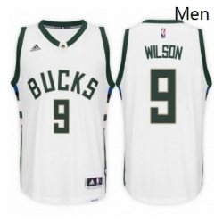 Milwaukee Bucks 9 D J Wilson Home White New Swingman Stitched NBA Jersey