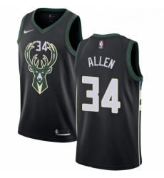 Womens Adidas Milwaukee Bucks 34 Ray Allen Authentic Black Alternate NBA Jersey Statement Edition