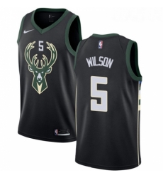 Womens Adidas Milwaukee Bucks 5 D J Wilson Authentic Black Alternate NBA Jersey Statement Edition 
