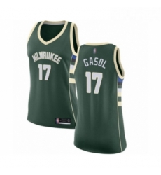 Womens Milwaukee Bucks 17 Pau Gasol Swingman Green Basketball Jersey Icon Edition 