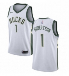 Womens Nike Milwaukee Bucks 1 Oscar Robertson Swingman White Home NBA Jersey Association Edition