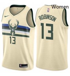 Womens Nike Milwaukee Bucks 13 Glenn Robinson Swingman Cream NBA Jersey City Edition 