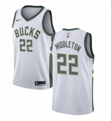 Womens Nike Milwaukee Bucks 22 Khris Middleton Authentic White Home NBA Jersey Association Edition 