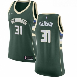 Womens Nike Milwaukee Bucks 31 John Henson Authentic Green Road NBA Jersey Icon Edition 