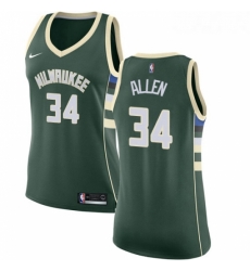 Womens Nike Milwaukee Bucks 34 Ray Allen Authentic Green Road NBA Jersey Icon Edition