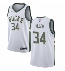 Womens Nike Milwaukee Bucks 34 Ray Allen Authentic White Home NBA Jersey Association Edition