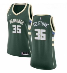 Womens Nike Milwaukee Bucks 35 Mirza Teletovic Authentic Green Road NBA Jersey Icon Edition