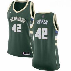 Womens Nike Milwaukee Bucks 42 Vin Baker Swingman Green Road NBA Jersey Icon Edition