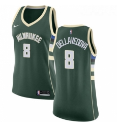 Womens Nike Milwaukee Bucks 8 Matthew Dellavedova Authentic Green Road NBA Jersey Icon Edition 