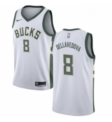 Womens Nike Milwaukee Bucks 8 Matthew Dellavedova Authentic White Home NBA Jersey Association Edition 