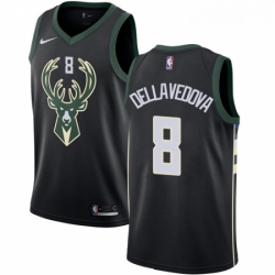 Youth Adidas Milwaukee Bucks 8 Matthew Dellavedova Authentic Black Alternate NBA Jersey Statement Edition 