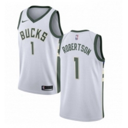 Youth Nike Milwaukee Bucks 1 Oscar Robertson Authentic White Home NBA Jersey Association Edition