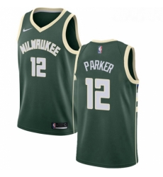 Youth Nike Milwaukee Bucks 12 Jabari Parker Swingman Green Road NBA Jersey Icon Edition