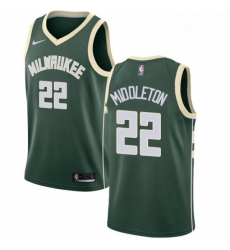 Youth Nike Milwaukee Bucks 22 Khris Middleton Swingman Green Road NBA Jersey Icon Edition 