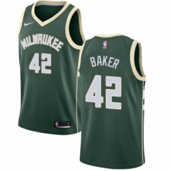 Youth Nike Milwaukee Bucks 42 Vin Baker Swingman Green Road NBA Jersey Icon Edition