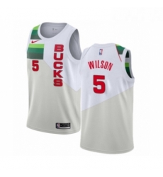 Youth Nike Milwaukee Bucks 5 D J Wilson White Swingman Jersey Earned Edition 
