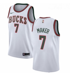 Youth Nike Milwaukee Bucks 7 Thon Maker Swingman White Fashion Hardwood Classics NBA Jersey 