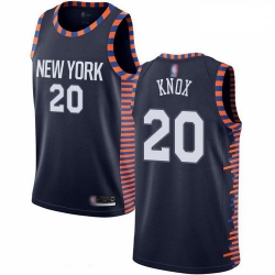 Knicks 20 Kevin Knox Navy Basketball Swingman City Edition 2019 20 Jersey