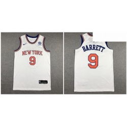 Knicks 9 R J  Barrett White Nike Authentic Jersey