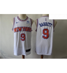 Knicks 9 R J  Barrett White Nike Swingman Jersey