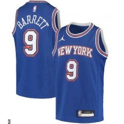 Men Jordan Brand RJ Barrett Blue New York Knicks Swingman Player Jersey
