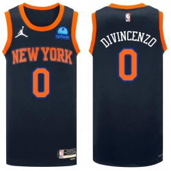 Men Jordan New York Knicks Donte DiVincenzo #0 Nike Edition Swingman Jersey Black