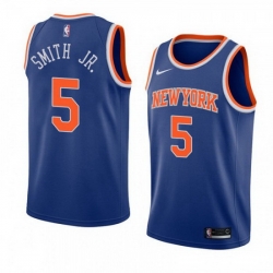 Men Knicks 5 Dennis Smith Jr. Swingman Blue Edition Jersey