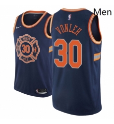 Men NBA 2018 19 New York Knicks 30 Noah Vonleh City Edition Navy Jersey 