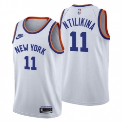 Men New York Knicks 11 Frank Ntilikina Men Nike Releases Classic Edition NBA 75th Anniversary Jersey White