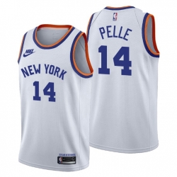 Men New York Knicks 14 Norvel Pelle Men Nike Releases Classic Edition NBA 75th Anniversary Jersey White