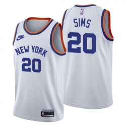 Men New York Knicks 20 Jericho Sims Men Nike Releases Classic Edition NBA 75th Anniversary Jersey White