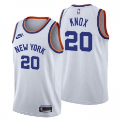 Men New York Knicks 20 Kevin Knox Men Nike Releases Classic Edition NBA 75th Anniversary Jersey White