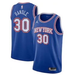 Men New York Knicks Jordan Statement Swingman Jersey Julius Randle Blue