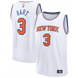 Men New York Knicks Josh Hart #3 White Stitched Home NBA Jersey