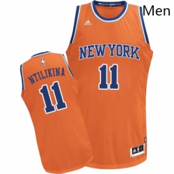 Mens Adidas New York Knicks 11 Frank Ntilikina Swingman Orange Alternate NBA Jersey 