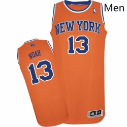 Mens Adidas New York Knicks 13 Joakim Noah Authentic Orange Alternate NBA Jersey