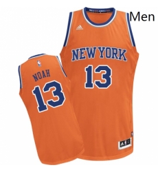 Mens Adidas New York Knicks 13 Joakim Noah Swingman Orange Alternate NBA Jersey