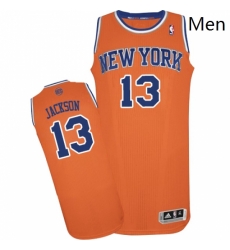 Mens Adidas New York Knicks 13 Mark Jackson Authentic Orange Alternate NBA Jersey