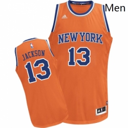 Mens Adidas New York Knicks 13 Mark Jackson Swingman Orange Alternate NBA Jersey