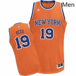 Mens Adidas New York Knicks 19 Willis Reed Swingman Orange Alternate NBA Jersey