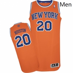 Mens Adidas New York Knicks 20 Allan Houston Authentic Orange Alternate NBA Jersey