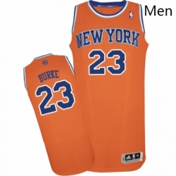 Mens Adidas New York Knicks 23 Trey Burke Authentic Orange Alternate NBA Jersey 